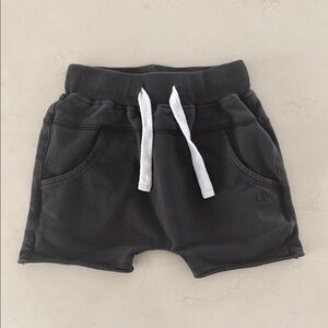 Little Bipsy Raw Edge Harem Short in Charcoal. Size 18-24M.